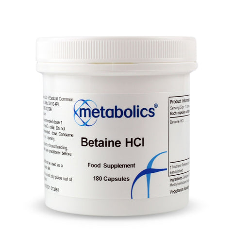 Betaine HCl (Pot of 180 capsules) - Metabolics