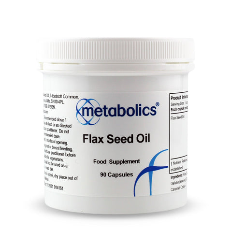 Flax Seed Oil (Pot of 90 soft gel capsules) - Metabolics