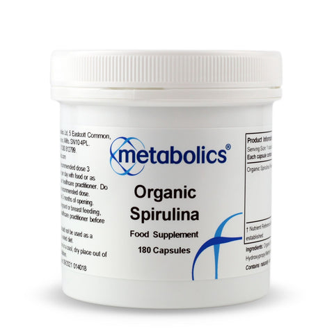 Organic Spirulina (Pot Of 180 Capsules) - Metabolics