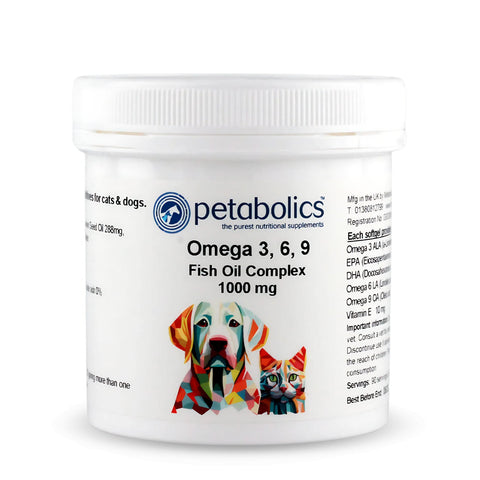 Petabolics Omega 3,6,9 1000mg Fish Oil Complex - Metabolics