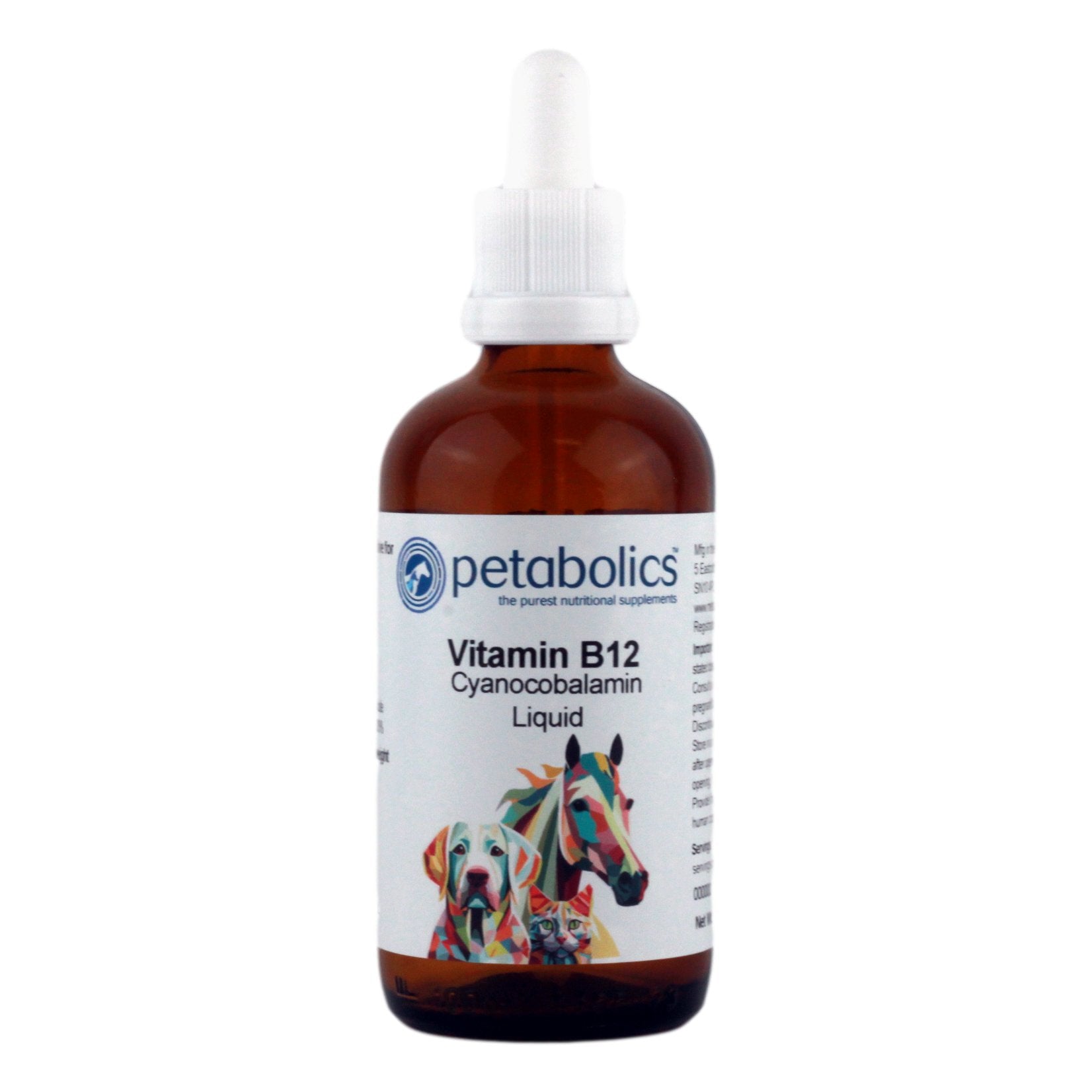 Petabolics Vitamin B12 Cyanocobalamin Liquid Supplement - Metabolics