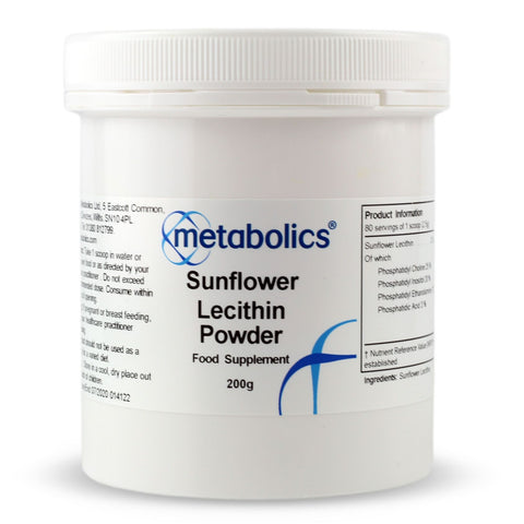 Sunflower Lecithin Powder (Pot Of 200g) - Metabolics